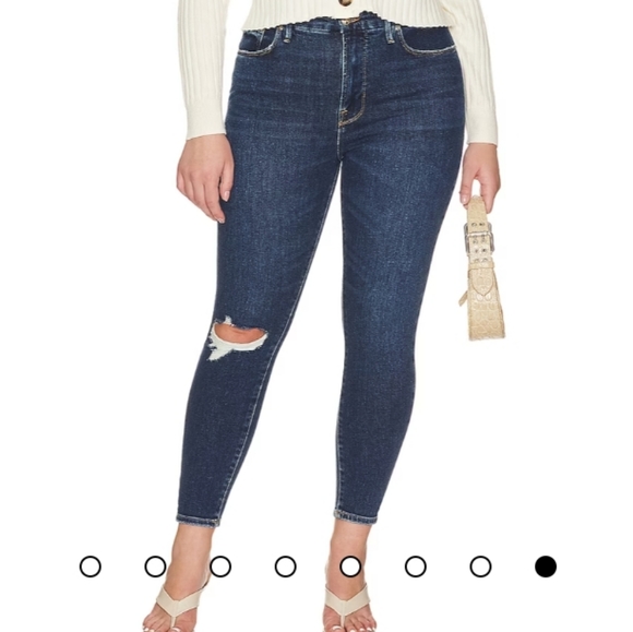 Good American Good Waist Crop Jeans in blue Indigo379 size 16W - Picture 5 of 17